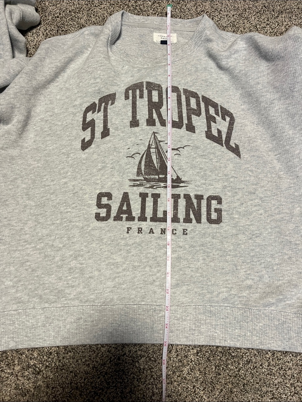 American Eagle Outfitters Light Gray Crewneck St. Tropez Sailing-Large - Picture 8 of 8